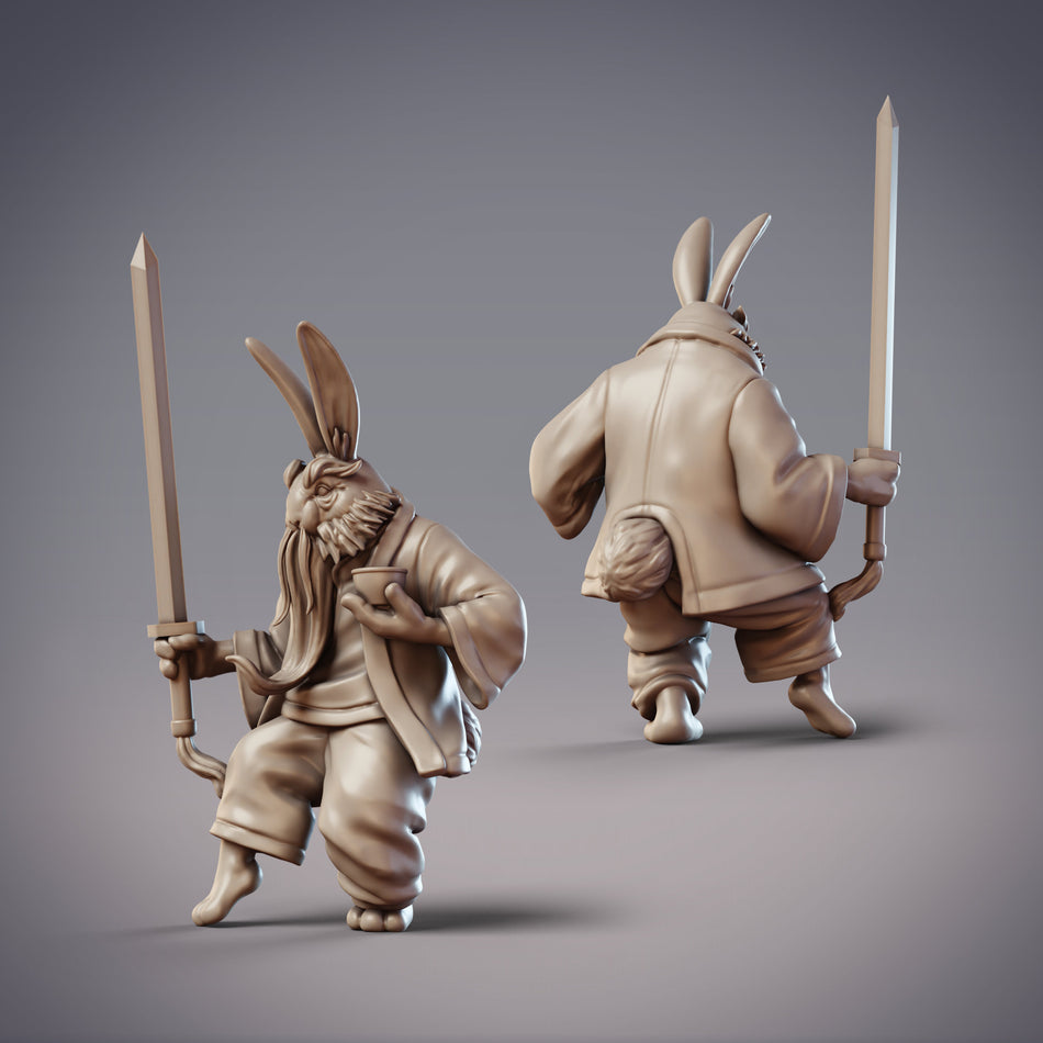 Elegant Sword, Rabbitfolk Swordmaster Miniature - Qian Sheng Shan - Guanghan - CM