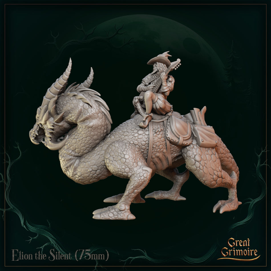 Elion the Silent on Dragon - Song of the Eternal Night - Great Grimoire