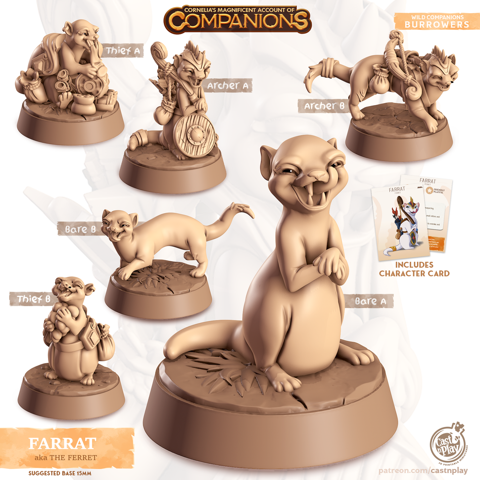 Ferret - Burrowers - Farrat - Animal Companions by Cornelia - Cast n Play