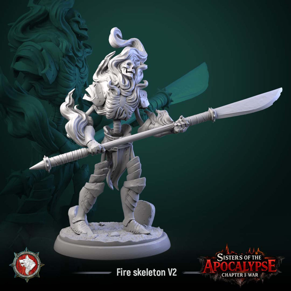 Fire Skeleton - Sisters of the Apocalypse - War - White Werewolf Tavern
