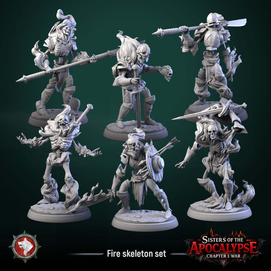 Fire Skeleton - Sisters of the Apocalypse - War - White Werewolf Tavern