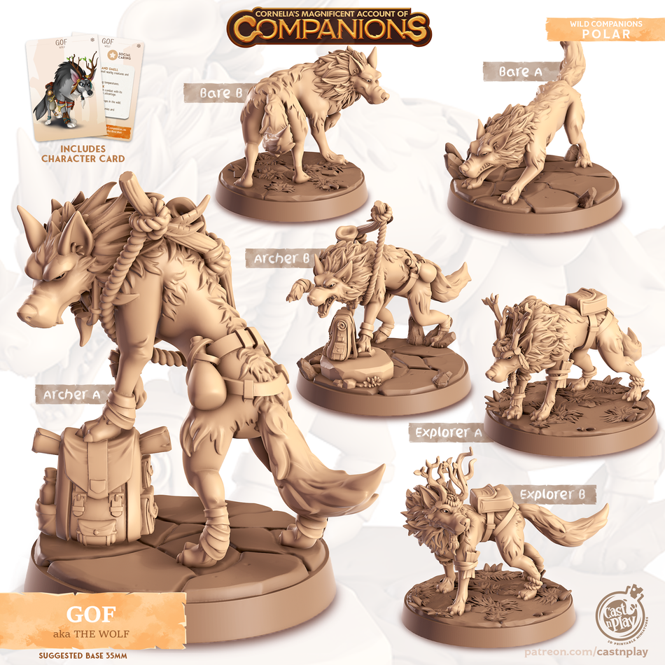 Wolf - Polar - Gof - Animal Companions by Cornelia - Cast n Play