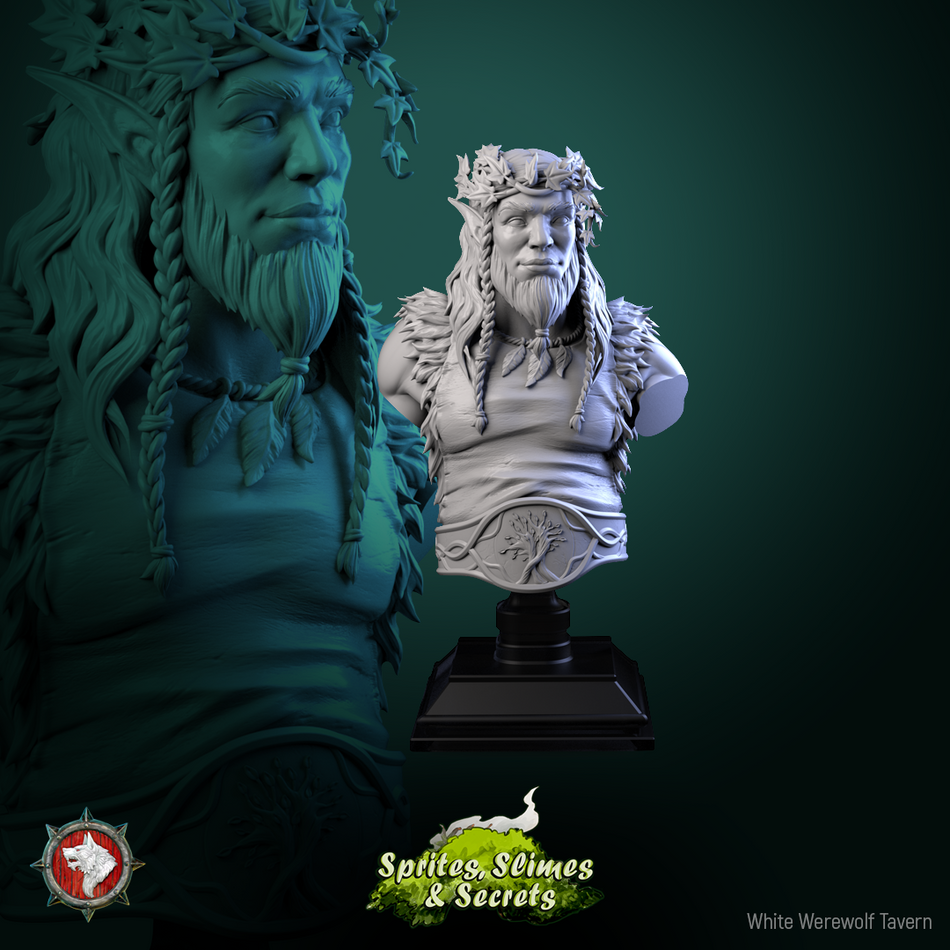 Helreginn Thornward Bust mit Base - aus der Reihe Sprites Slimes& Secrets- White Werewolf Tavern