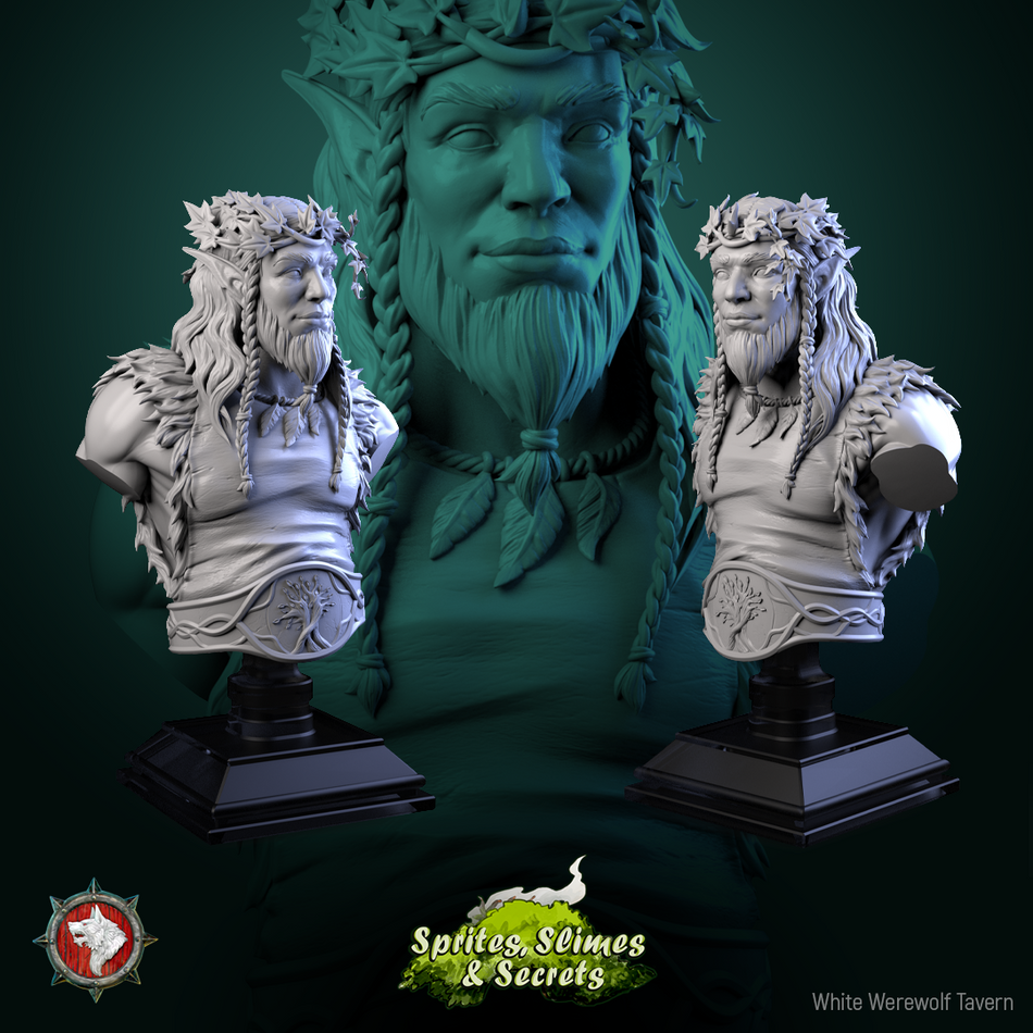 Helreginn Thornward Bust mit Base - aus der Reihe Sprites Slimes& Secrets- White Werewolf Tavern