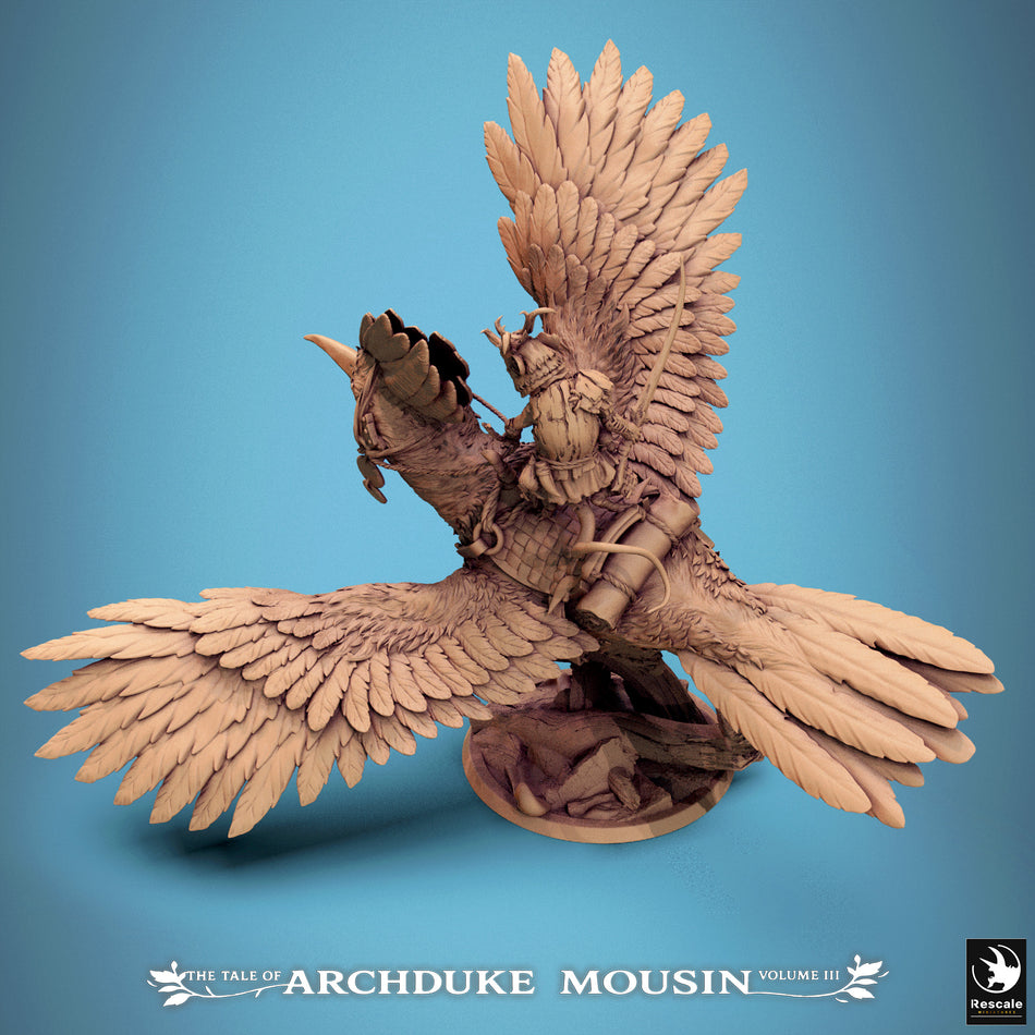 Mouse on Hoopoe Fly - Tales of Archduke Mousin III - Rescale Miniatures