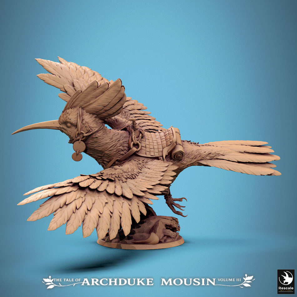 Mouse on Hoopoe Fly - Tales of Archduke Mousin III - Rescale Miniatures