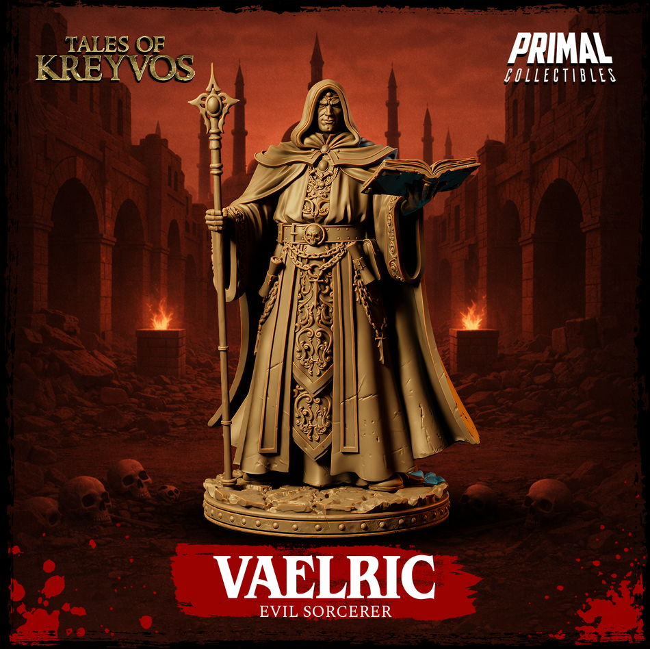 Evil Sorcerer Vaelric - Tales of Kreyvos - Primal Collectibles