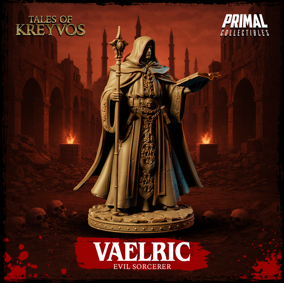 Evil Sorcerer Vaelric - Tales of Kreyvos - Primal Collectibles