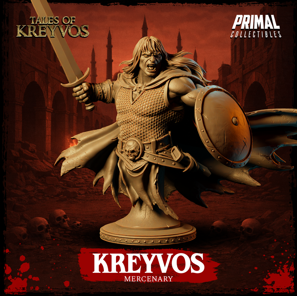 Barbarian Kreyvos 2 Bust - Tales of Kreyvos - Primal Collectibles