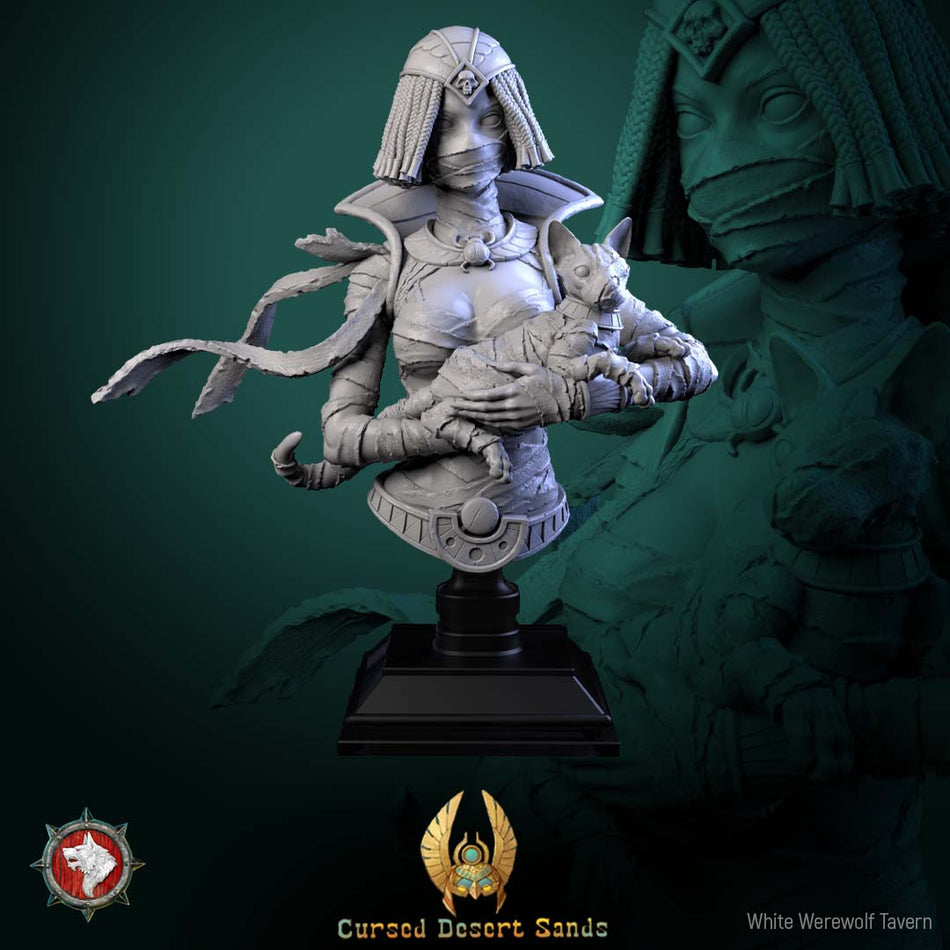 Khepra of the Hollow Court Bust mit Base - aus der Reihe Cursed Desert Sands - White Werewolf Tavern