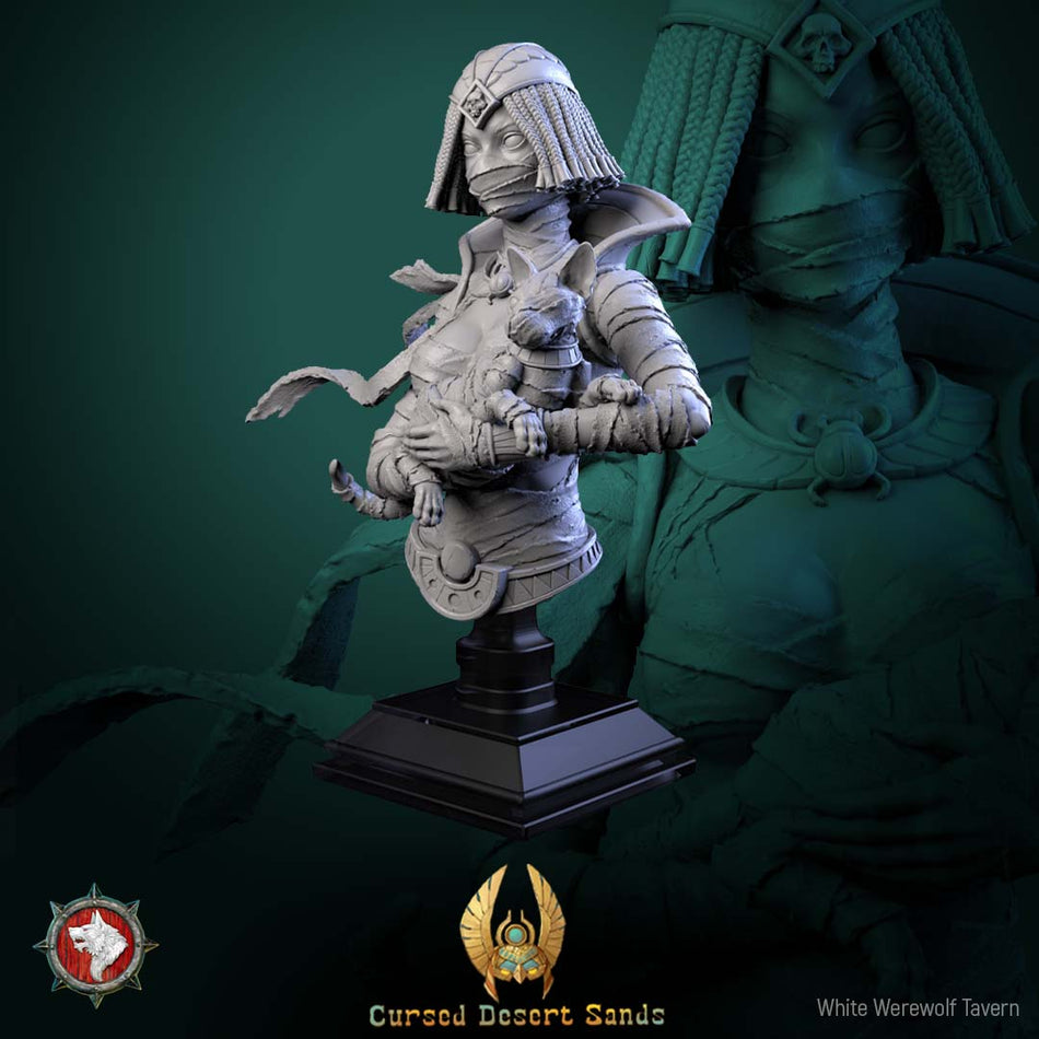 Khepra of the Hollow Court Bust mit Base - aus der Reihe Cursed Desert Sands - White Werewolf Tavern