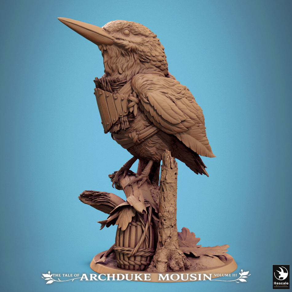 Mouse on Kingfisher Stand - Tales of Archduke Mousin III - Rescale Miniatures