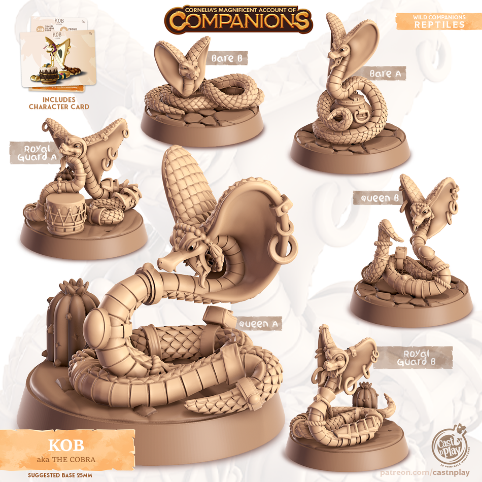 Cobra - Reptiles - Kob - Animal Companions by Cornelia - Cast n Play
