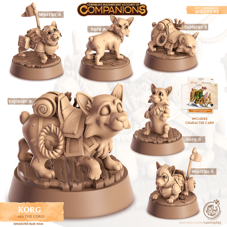 Corgi - Dogs - Korg - Animal Companions by Cornelia - Cast n Play