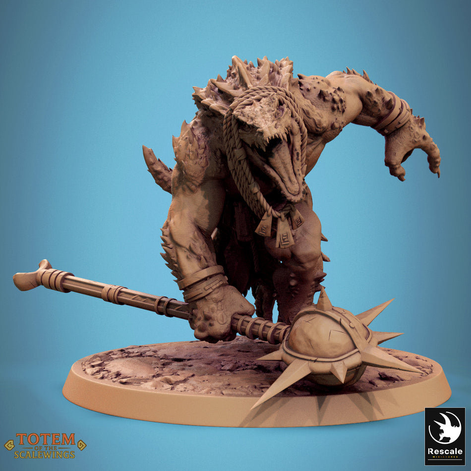 Lizardman Champion - aus der Reihe Totem of the Scalewings von Rescale Miniatures