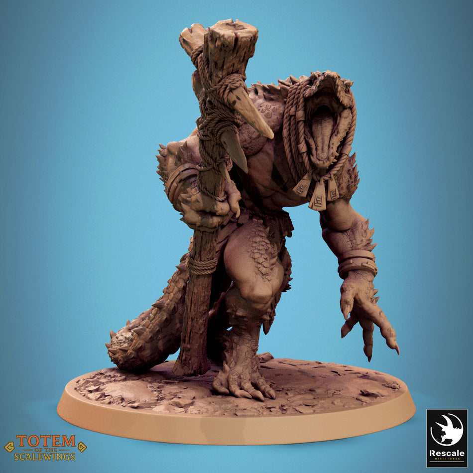 Lizardman Champion - aus der Reihe Totem of the Scalewings von Rescale Miniatures
