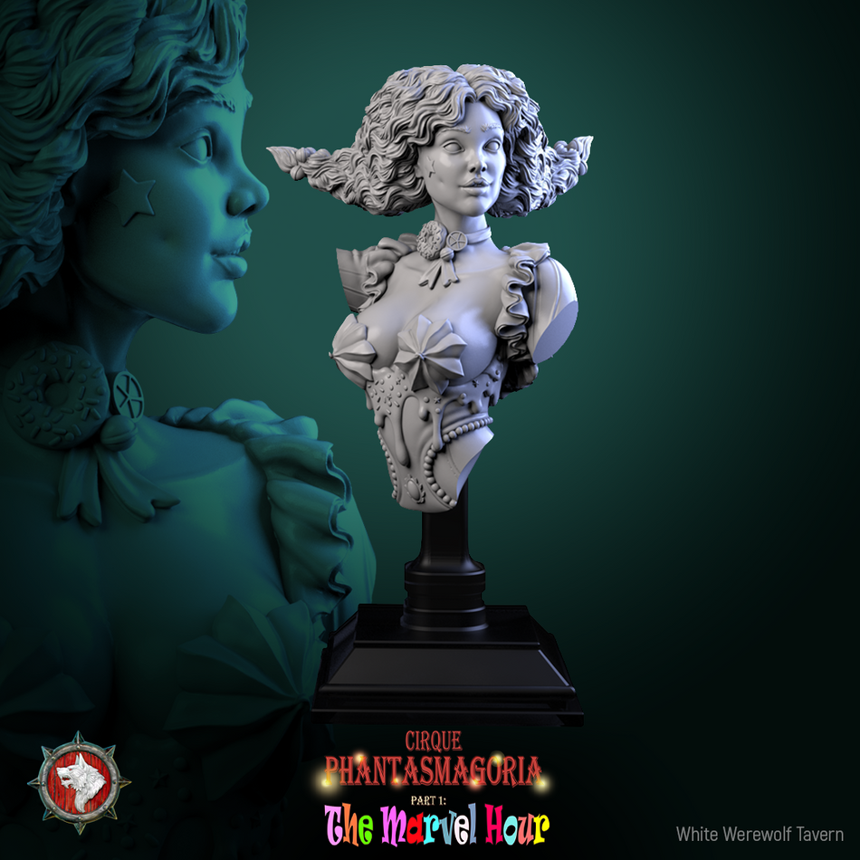 Madame Pachadora Bust mit Base - aus der Reihe Cirque Phantasmagoria 1 - White Werewolf Tavern