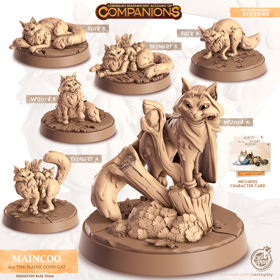 Maine Coon Cat - Cats - Maincoo - Animal Companions by Cornelia - Cast n Play
