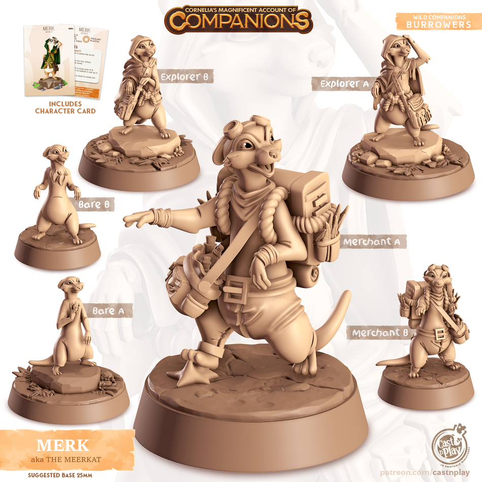 Meerkat - Burrowers - Merk - Animal Companions by Cornelia - Cast n Play