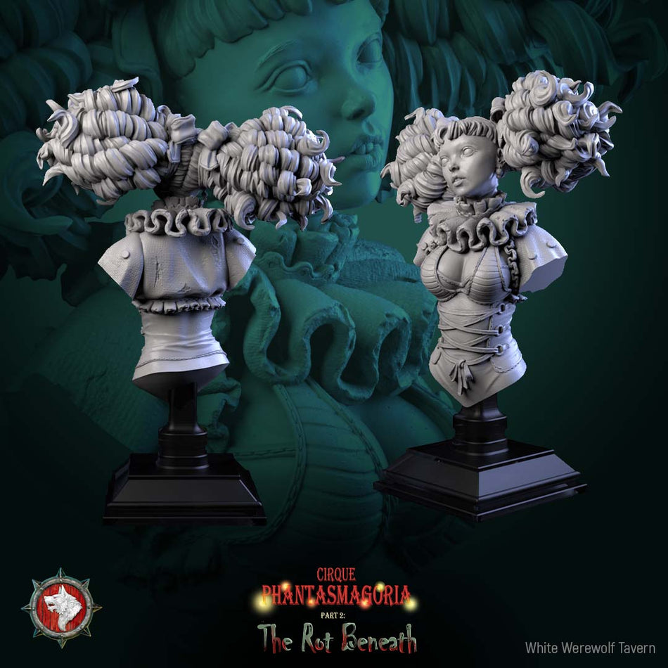 Mimette, the Marionette Maiden Bust mit Base - aus der Reihe Cirque Phantasmagoria 2 - White Werewolf Tavern