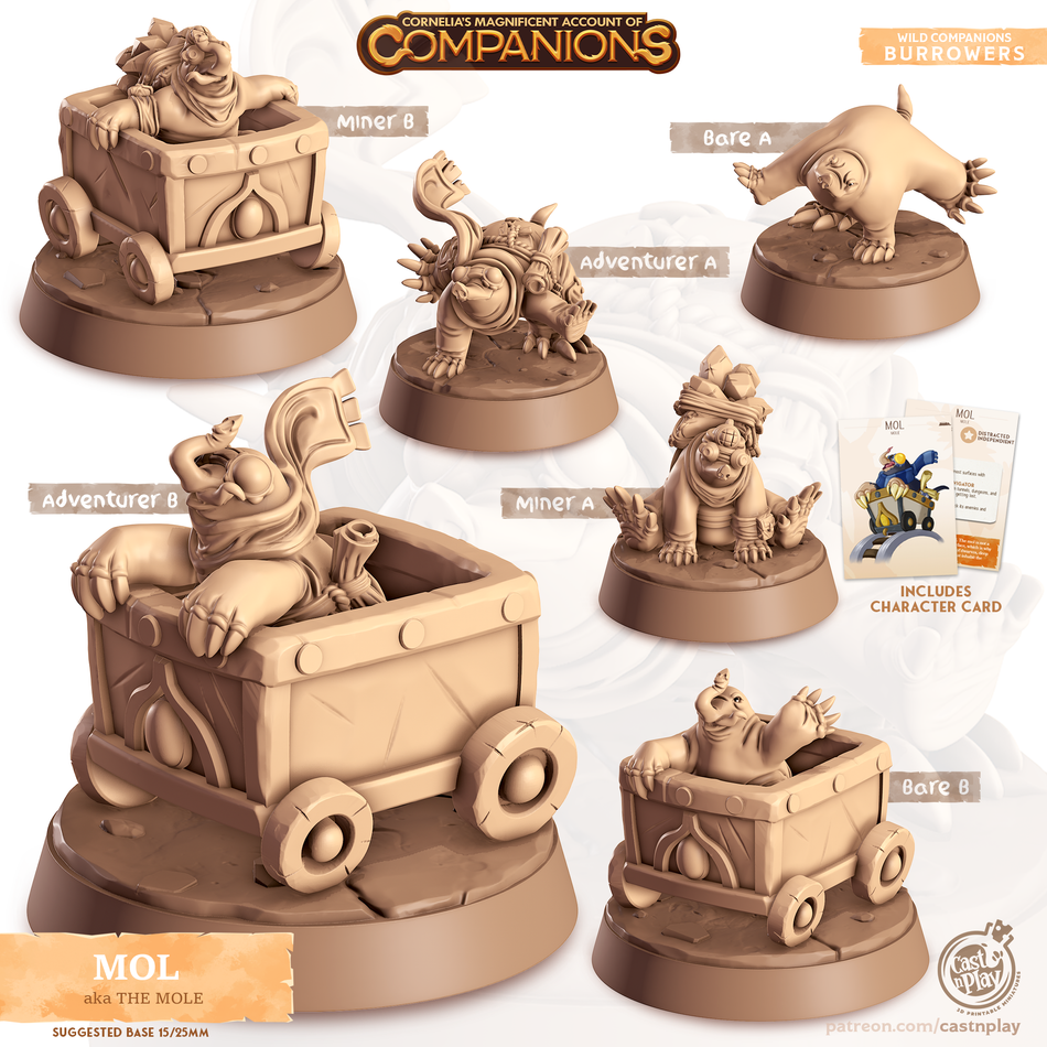 Mole - Burrowers - Mol - Animal Companions by Cornelia - Cast n Play