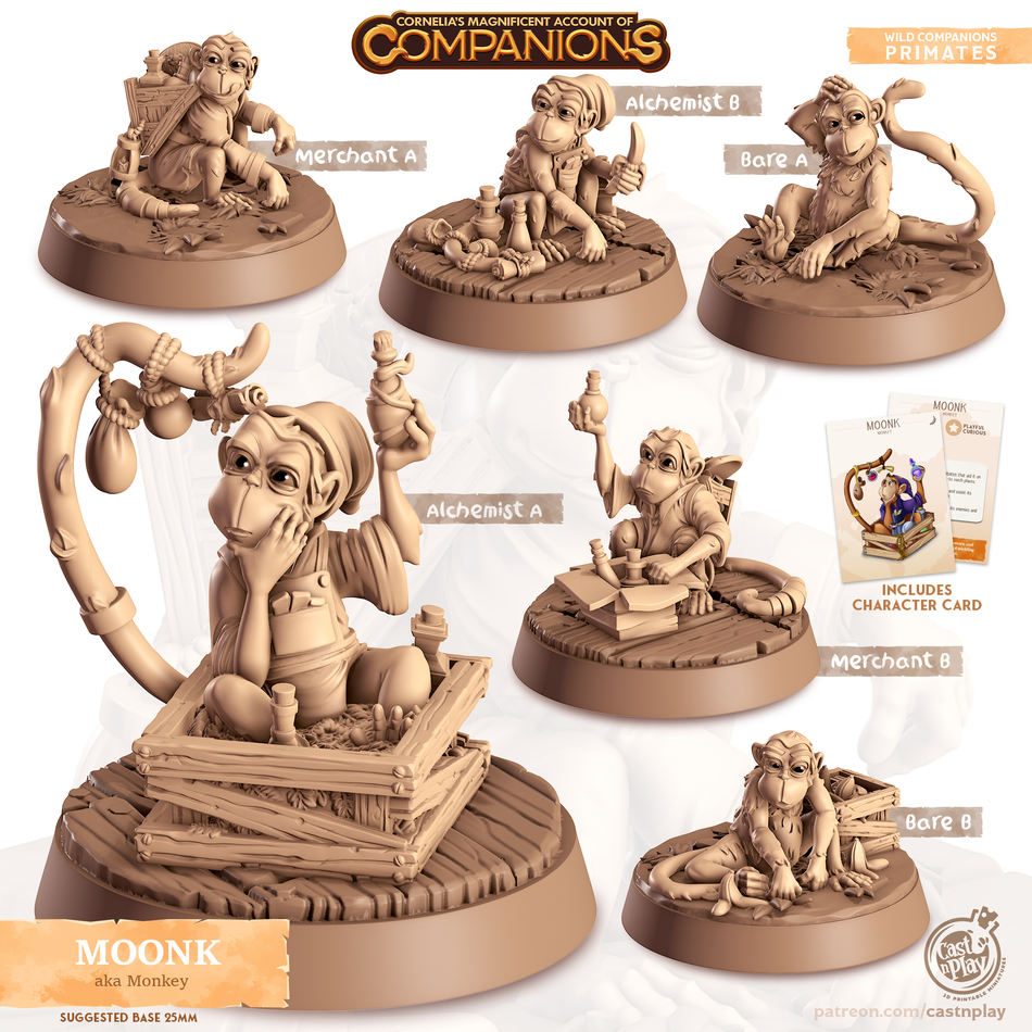 Monkey - Primates - Moonk - Animal Companions by Cornelia - Cast n Play