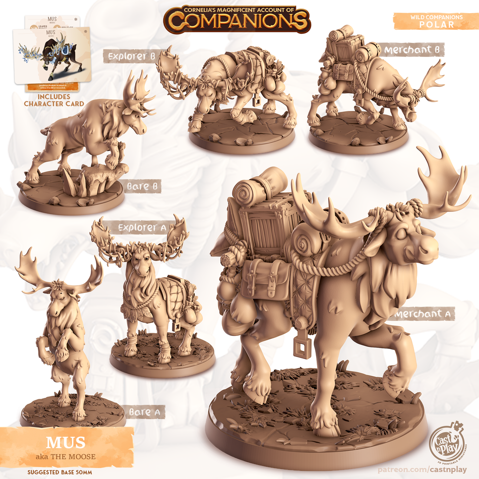 Moose - Polar - Mus - Animal Companions by Cornelia - Cast n Play
