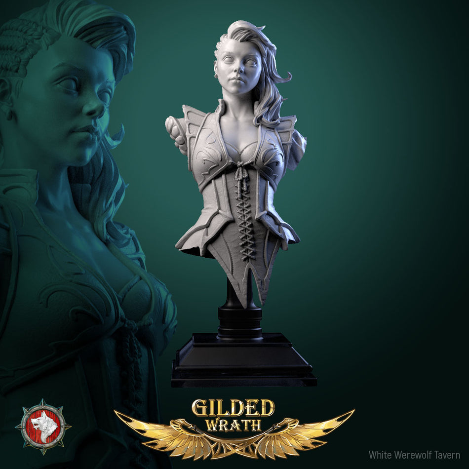 Myra Forgeheart Bust mit Base - aus der Reihe Gilded Wrath - White Werewolf Tavern