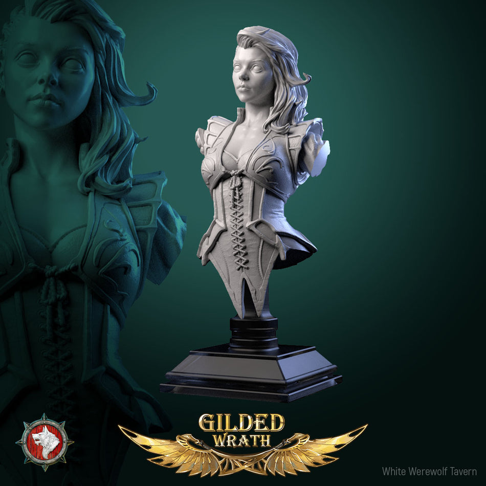 Myra Forgeheart Bust mit Base - aus der Reihe Gilded Wrath - White Werewolf Tavern