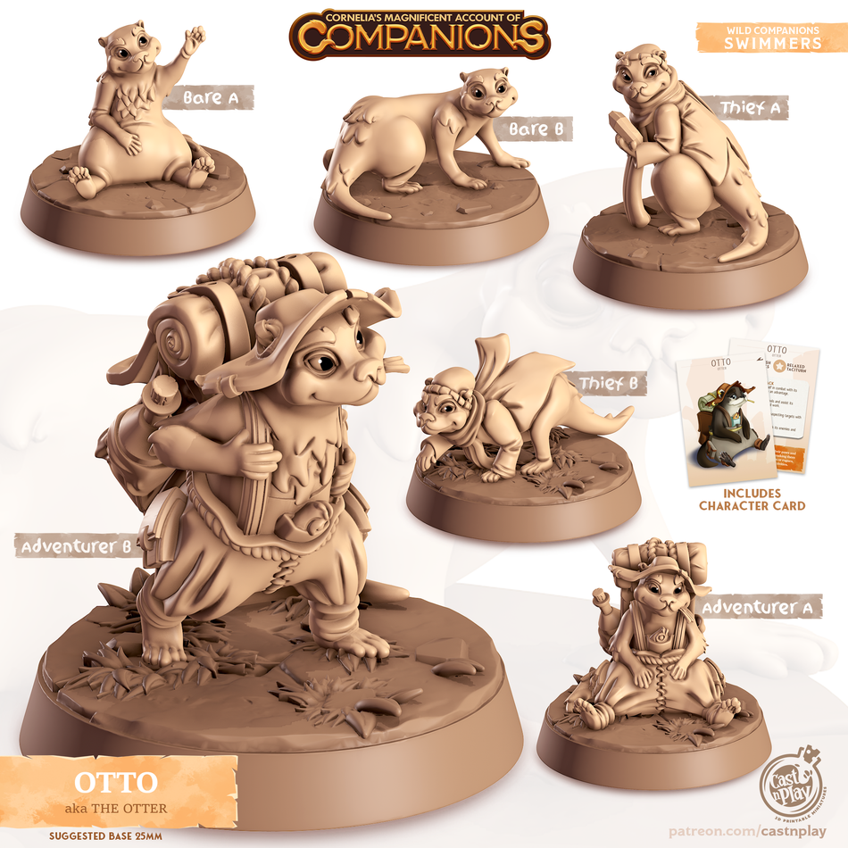 Otter - Swimmers - Otto - Animal Companions by Cornelia - Cast n Play