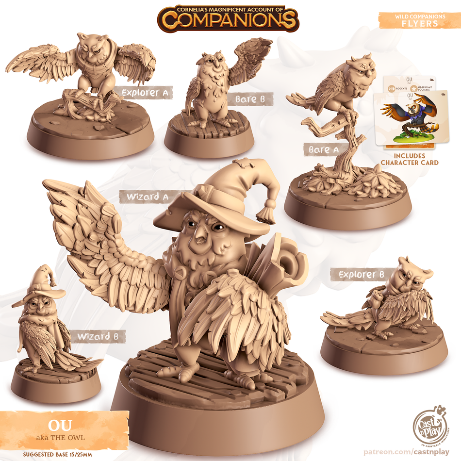 Owl - Flyers - Ou - Animal Companions by Cornelia - Cast n Play