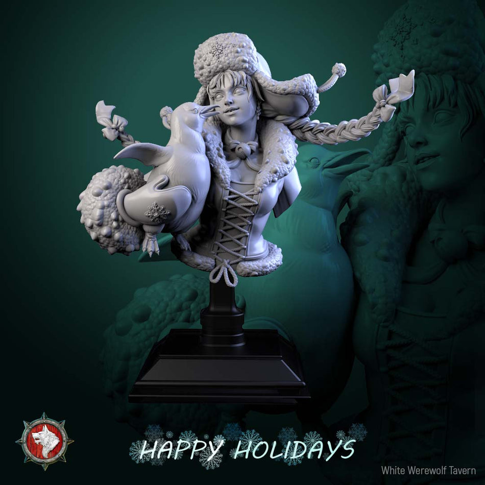 Penguin Princess Bust - Happy Holidays - WWT