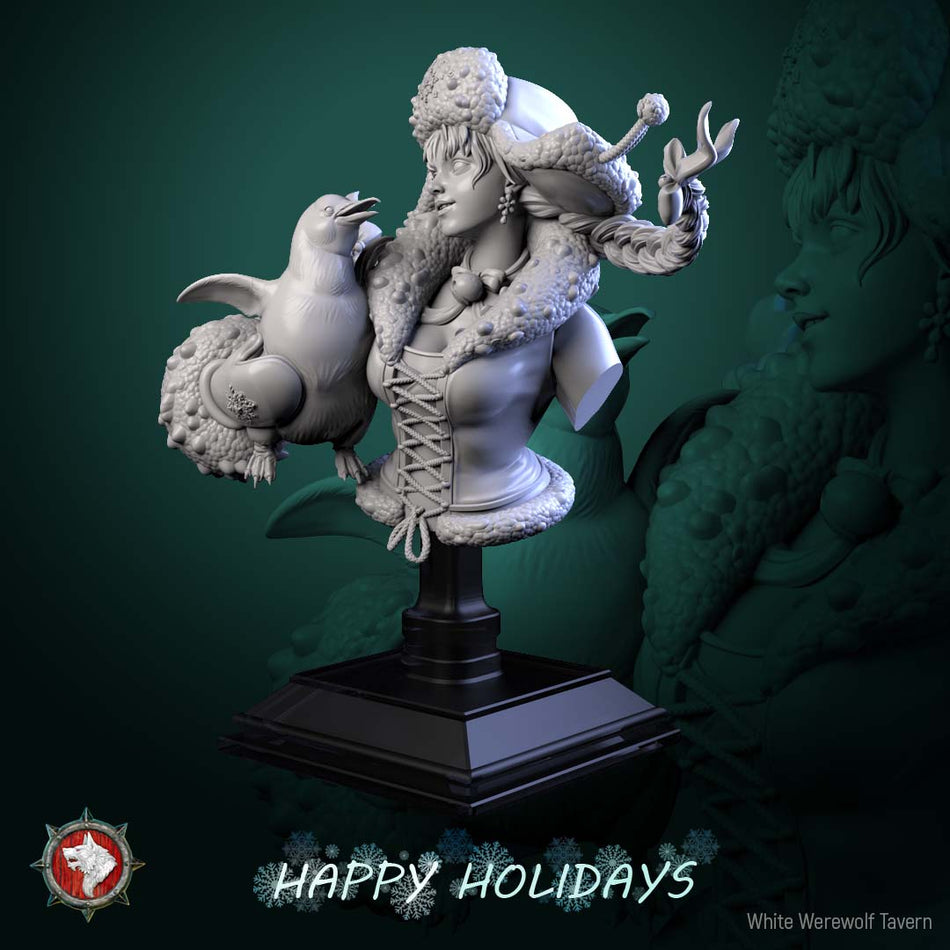 Penguin Princess Bust - Happy Holidays - WWT