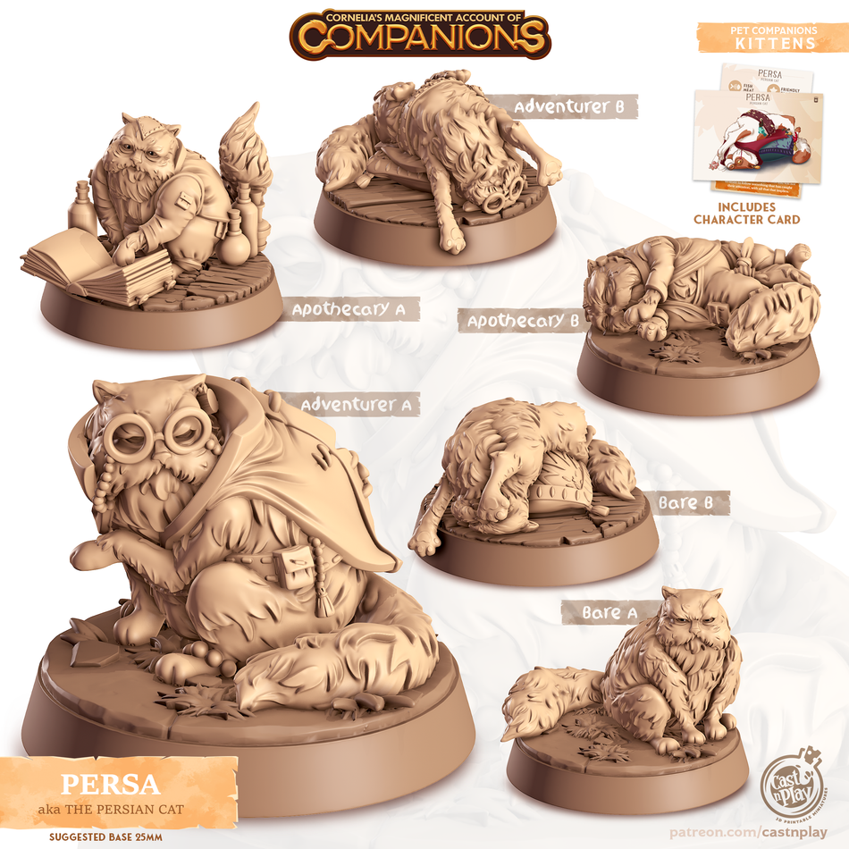Persian Cat - Cats - Persa - Animal Companions by Cornelia - Cast n Play