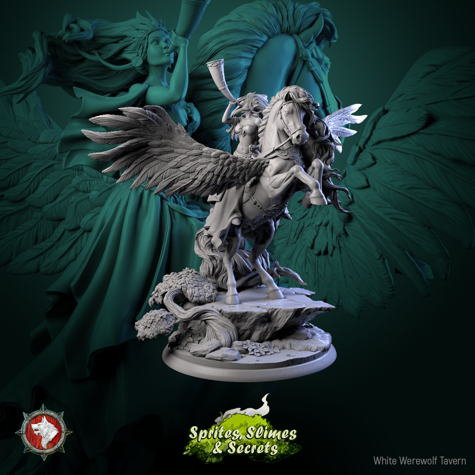 Queen Eiraina Silversprout on Pegasus - aus der Reihe Sprites Slimes& Secrets von White Werewolf Tavern