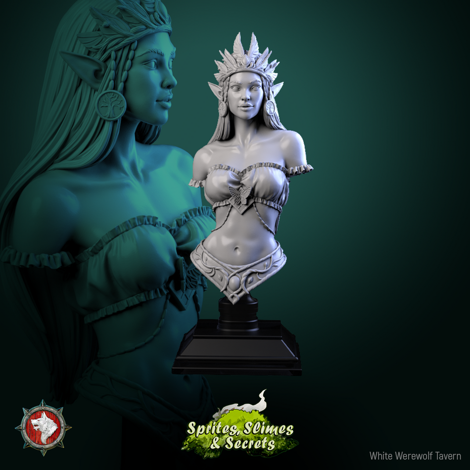 Queen Eiraina Silversprout Bust mit Base - aus der Reihe Sprites Slimes& Secrets- White Werewolf Tavern