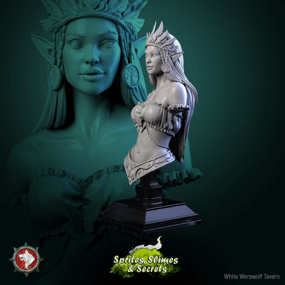Queen Eiraina Silversprout Bust mit Base - aus der Reihe Sprites Slimes& Secrets- White Werewolf Tavern