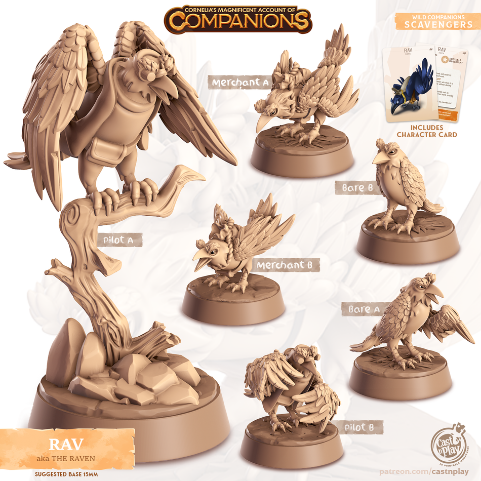 Raven - Scavengers - Rav - Animal Companions by Cornelia - Cast n Play