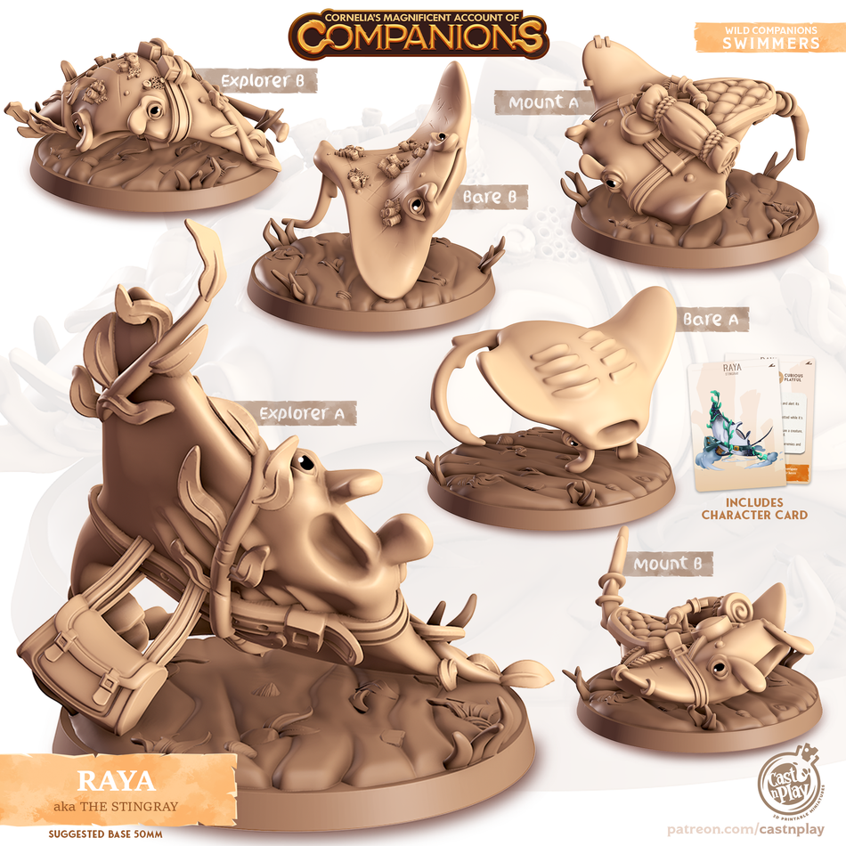 Stingray - Swimmers - Raya - Animal Companions by Cornelia - Cast n Play