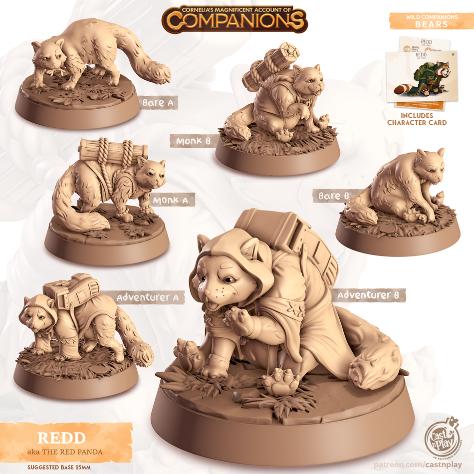 Red Panda - Bears - Redd - Animal Companions by Cornelia - Cast n Play
