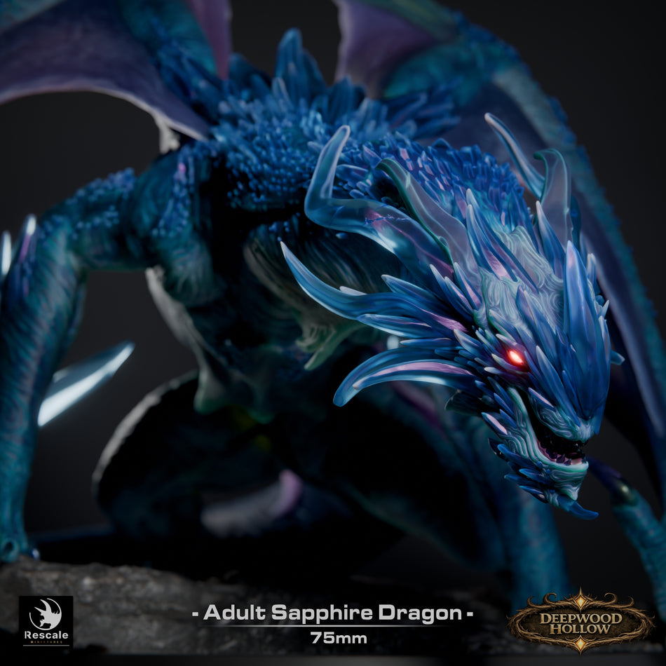 Sapphire Dragon Adult - Deepwood Hollow - Rescale Miniatures