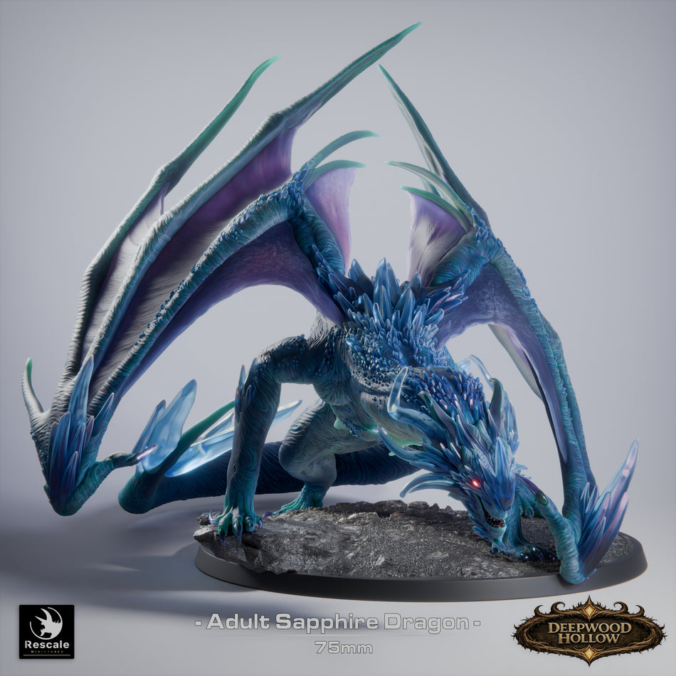 Sapphire Dragon Adult - Deepwood Hollow - Rescale Miniatures