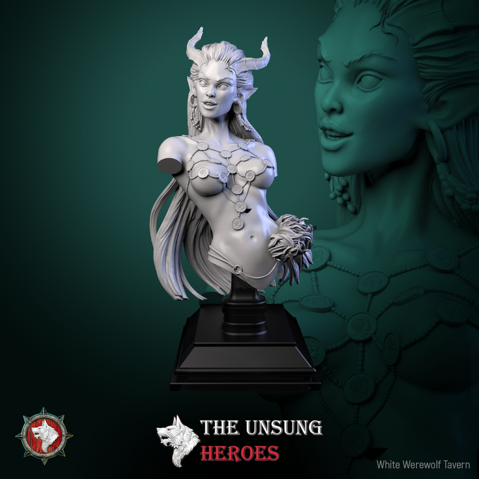 Scarlet Emberlin Bust mit Base - aus der Reihe The Unsung Heroes - White Werewolf Tavern