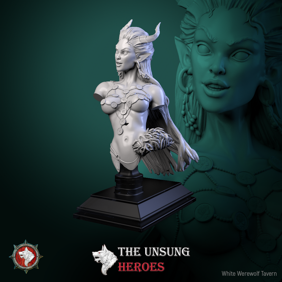 Scarlet Emberlin Bust mit Base - aus der Reihe The Unsung Heroes - White Werewolf Tavern