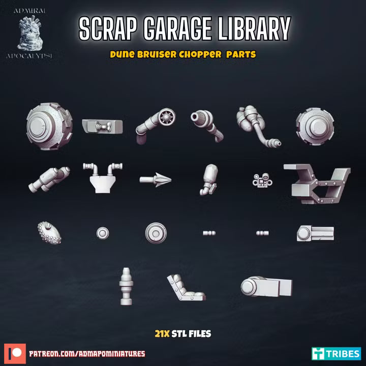 Scrap Garage Library - Dune Bruiser Chopper Parts - Admiral Apocalypse