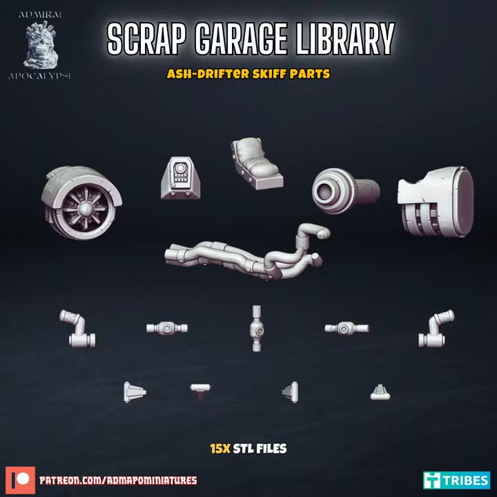 Scrap Garage Library - Ash-Drifter Skiff Parts - Admiral Apocalypse