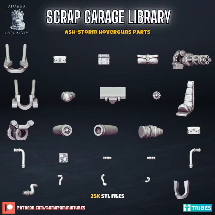 Scrap Garage Library - Ash-Storm Hoverguns Parts - Admiral Apocalypse