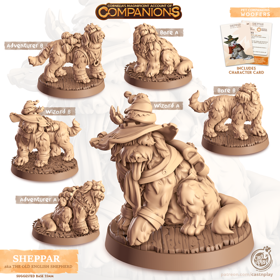 Old English Sheperd - Dogs - Sheppar - Animal Companions by Cornelia - Cast n Play