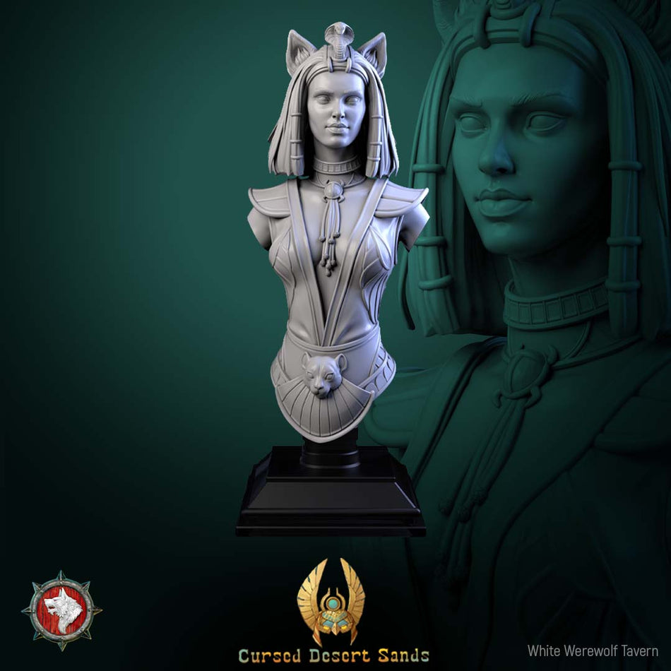 Sphinx Daughter of Sekhara Bust mit Base - aus der Reihe Cursed Desert Sands - White Werewolf Tavern