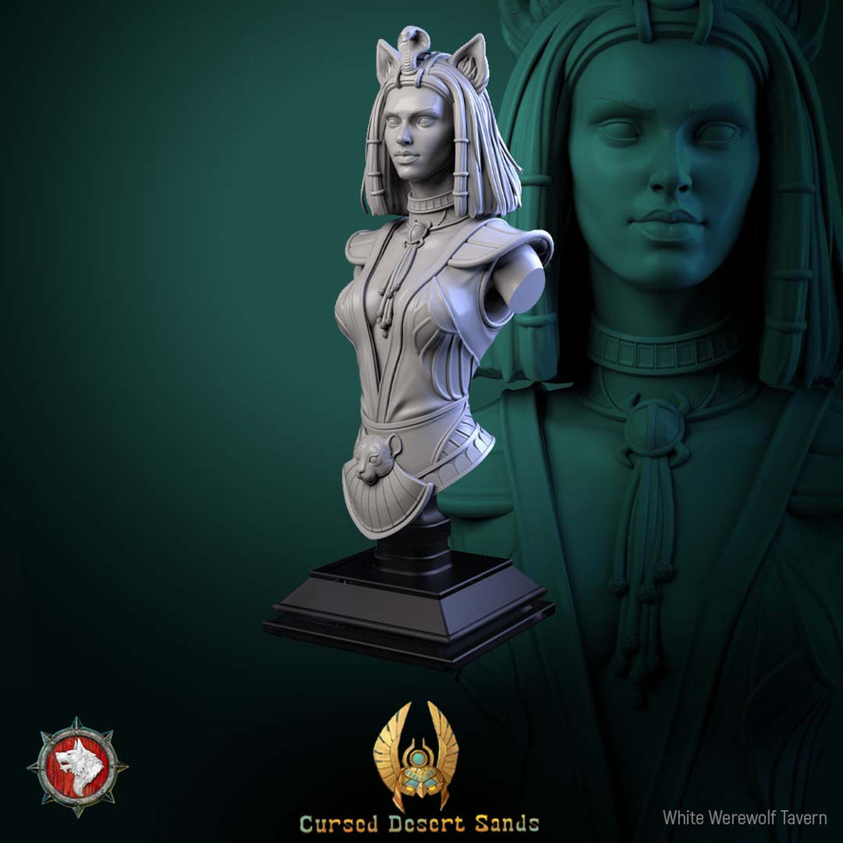 Sphinx Daughter of Sekhara Bust mit Base - aus der Reihe Cursed Desert Sands - White Werewolf Tavern